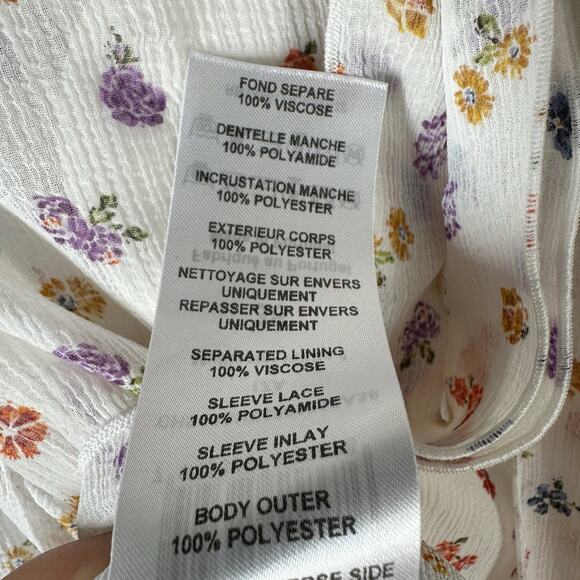 SEE BY CHLOE Bow Floral-Print Georgette Blouse Size FR 36 Small US 4 - Picture 7 of 15